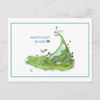 Hand Painted Nantucket Island Postcard