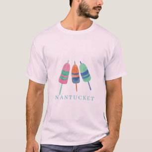 Hand Painted Nantucket Lobster Buoys Pink T-Shirt