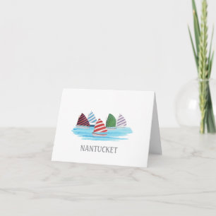 Hand Painted Nantucket Rainbow Fleet Blank  Note Card
