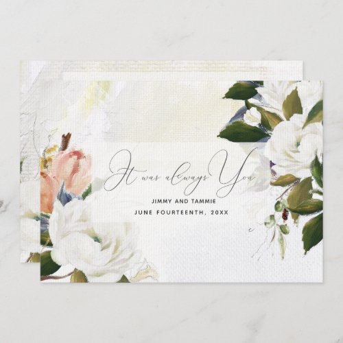 Hand Painted Oil Flowers Wedding Invitation