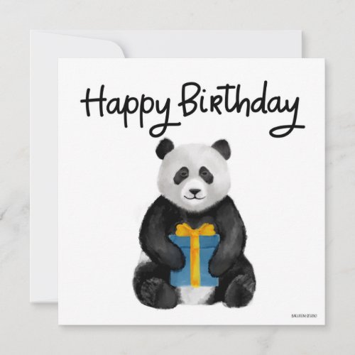 Hand_painted Panda Birthday Card