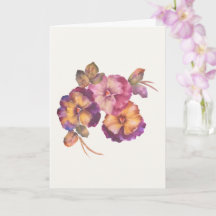 Hand-Painted Pansies Greeting Card