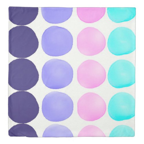 Hand painted pastel dots duvet cover