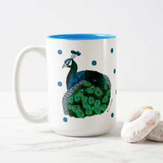 Hand-painted Peafowl Mug