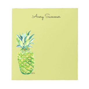 Hand-Painted Pineapple Green Grocery List Notepad