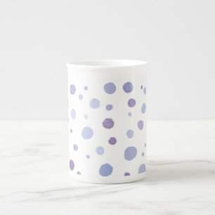 hand painted polka dots bone china mug