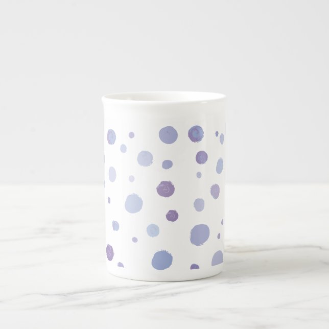 hand painted polka dots bone china mug (Front)
