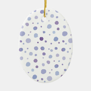 hand painted polka dots ceramic ornament