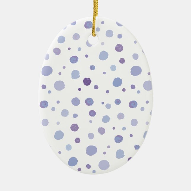 hand painted polka dots ceramic ornament (Front)