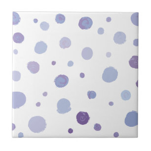 hand painted polka dots ceramic tile