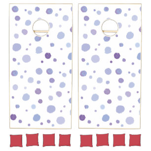 hand painted polka dots cornhole set