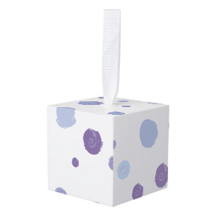 hand painted polka dots cube ornament