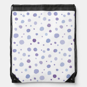 hand painted polka dots drawstring bag
