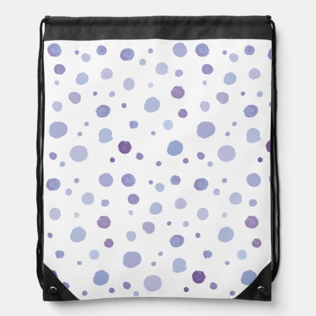 hand painted polka dots drawstring bag (Front)