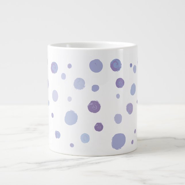 hand painted polka dots giant coffee mug (Front)