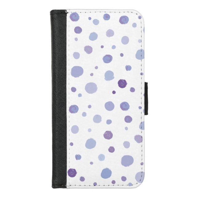 hand painted polka dots iPhone wallet case (Front)