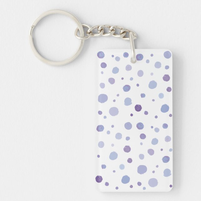 hand painted polka dots keychain (Front)