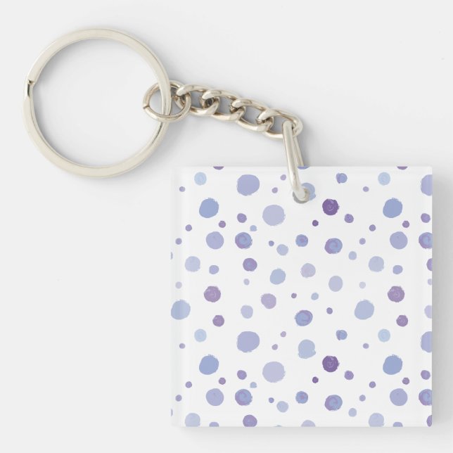 hand painted polka dots keychain (Front)