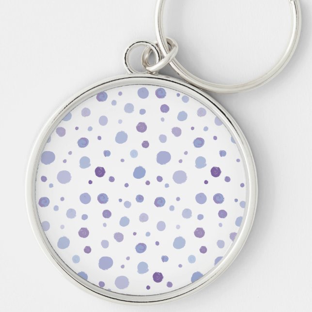 hand painted polka dots keychain (Front)