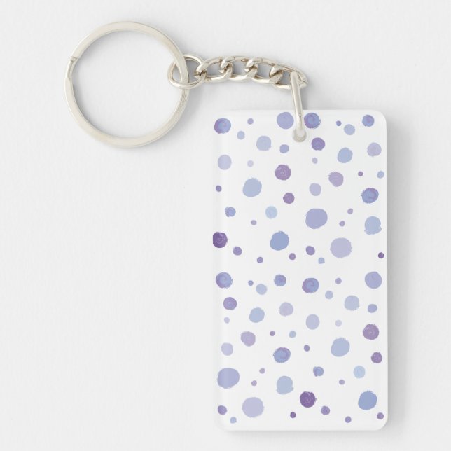 hand painted polka dots keychain (Front)
