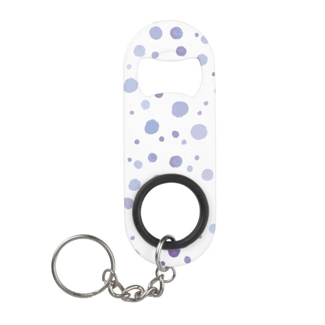 hand painted polka dots keychain bottle opener (Front)