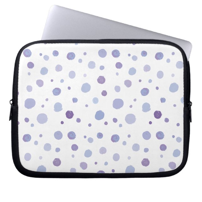 hand painted polka dots laptop sleeve (Front)