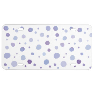 hand painted polka dots license plate