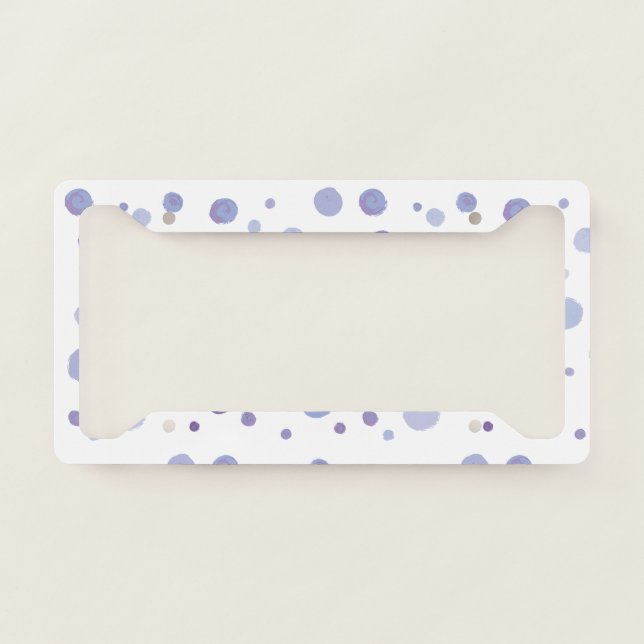 hand painted polka dots license plate frame (Front)