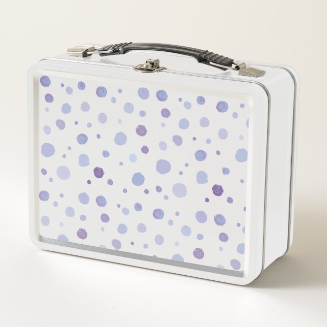 hand painted polka dots metal lunch box (Front)
