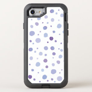 hand painted polka dots OtterBox defender iPhone SE/8/7 case
