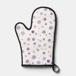 hand painted polka dots oven mitt