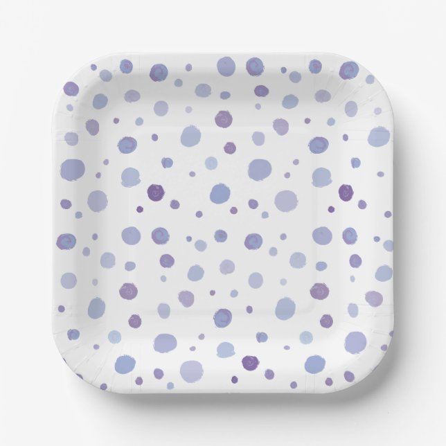 hand painted polka dots paper plates (Front)
