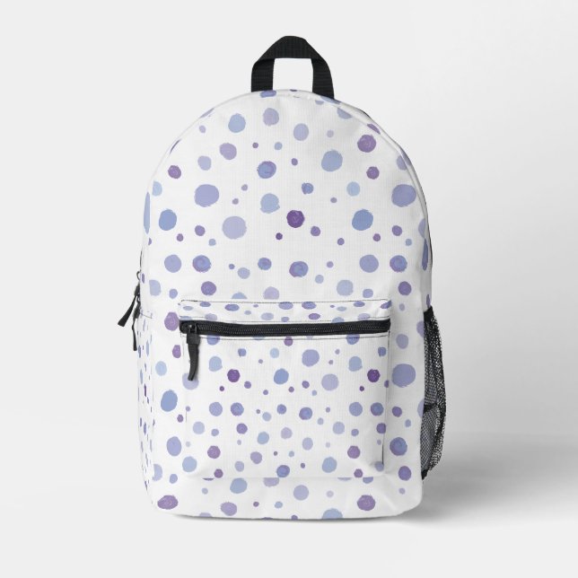 hand painted polka dots printed backpack (Front)