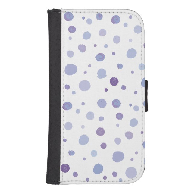 hand painted polka dots samsung galaxy wallet case (Front)
