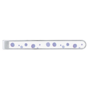 hand painted polka dots silver finish tie bar