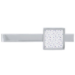hand painted polka dots silver finish tie bar