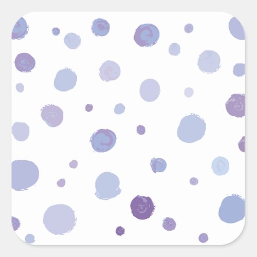 hand painted polka dots square sticker