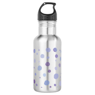 hand painted polka dots stainless steel water bottle