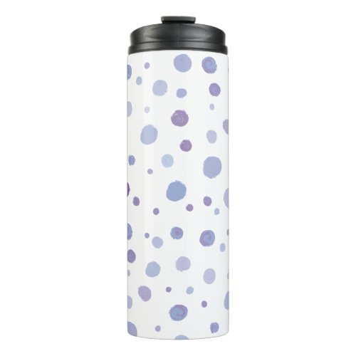 hand painted polka dots thermal tumbler