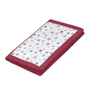 hand painted polka dots tri-fold wallet