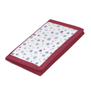 hand painted polka dots trifold wallet