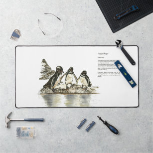 Hand Painted Print Endangered Penguin Mouse Pad
