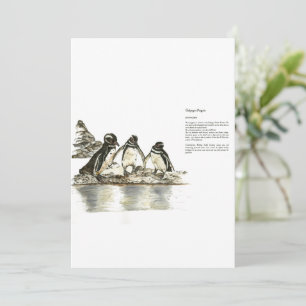 Hand Painted Print Endangered Penguins Invitation