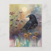 Hand Painted Raven Enchanted Nature Symbol