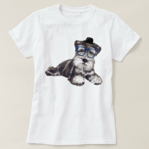 Hand-painted Schnauzer Puppy Dog T-Shirt