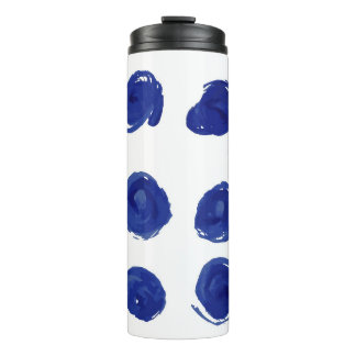 Hand painted seamless polka dots pattern thermal tumbler