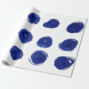 Hand painted seamless polka dots pattern wrapping paper