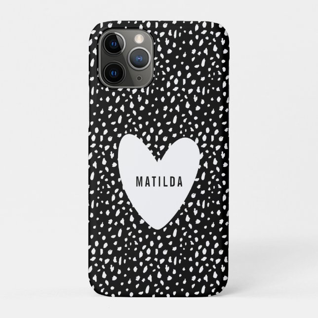 Hand painted spot and heart personalized Case-Mate iPhone case (Back)
