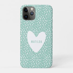 Hand painted spot and heart personalized iPhone 11 pro case
