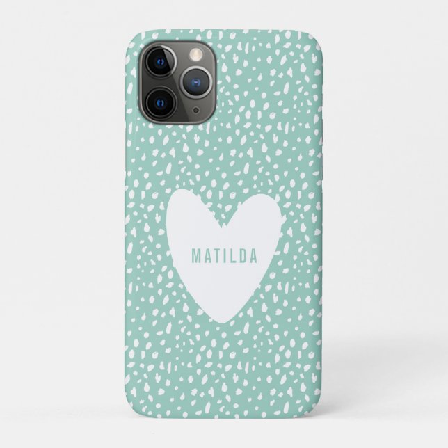 Hand painted spot and heart personalized Case-Mate iPhone case (Back)